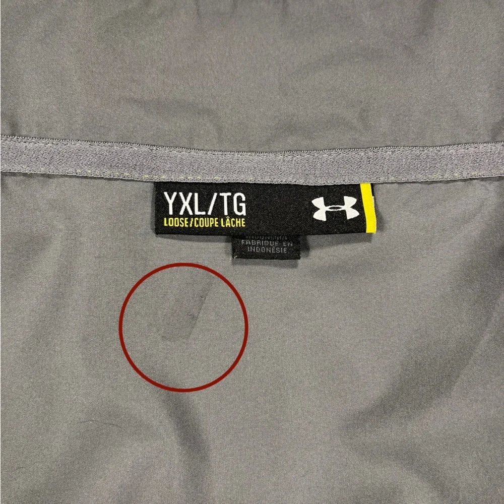Under Armor Mock Neck Windbreaker Jacket Green Gray Youth XL‎